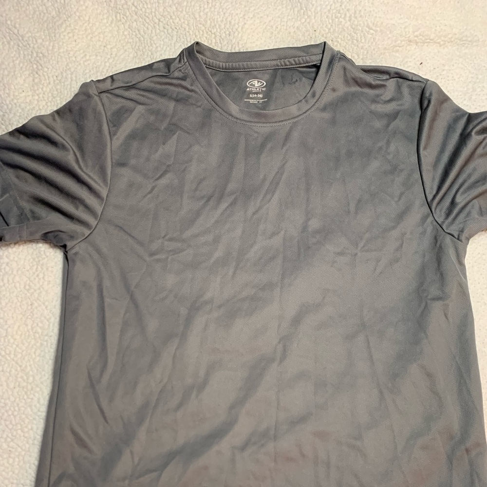 Cheap Gray mens small active workout shirt